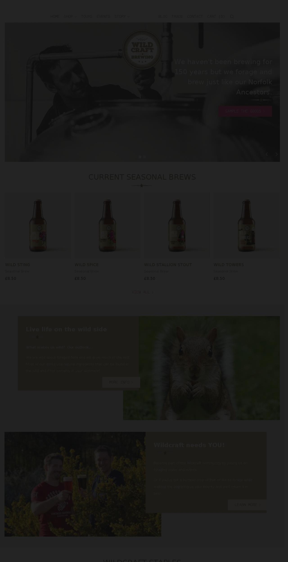 wildcraftbrewery.co.uk shopify website screenshot