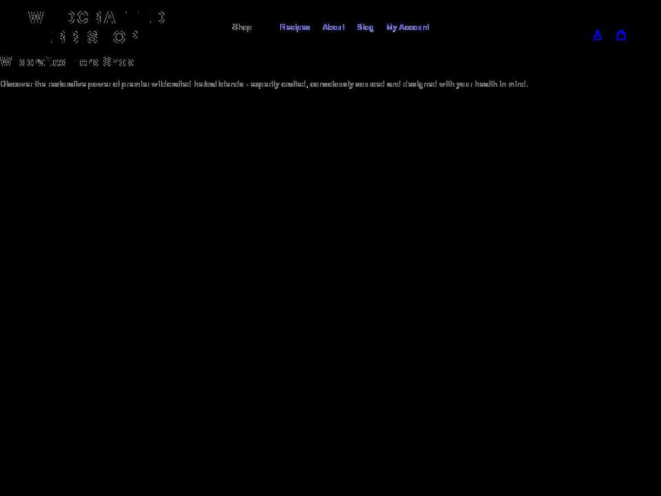 wildcraftedherbshop.com shopify website screenshot