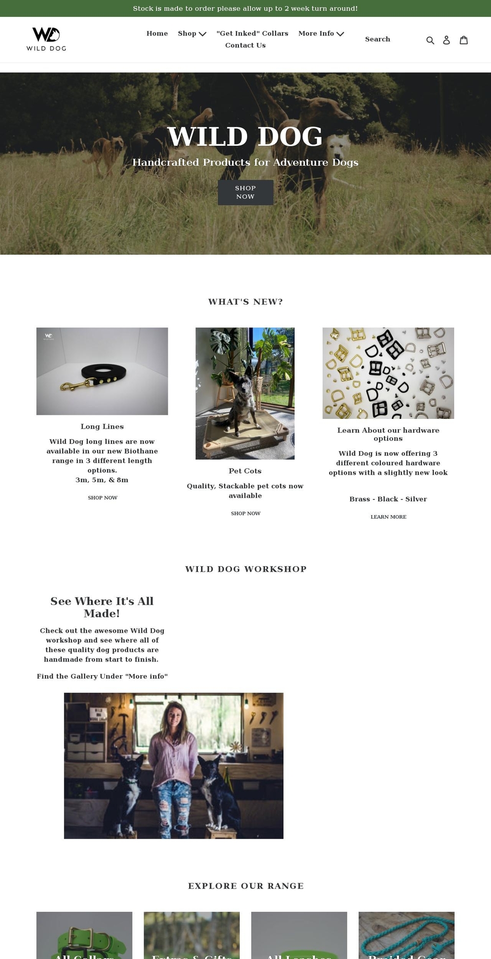 wilddog.co.nz shopify website screenshot