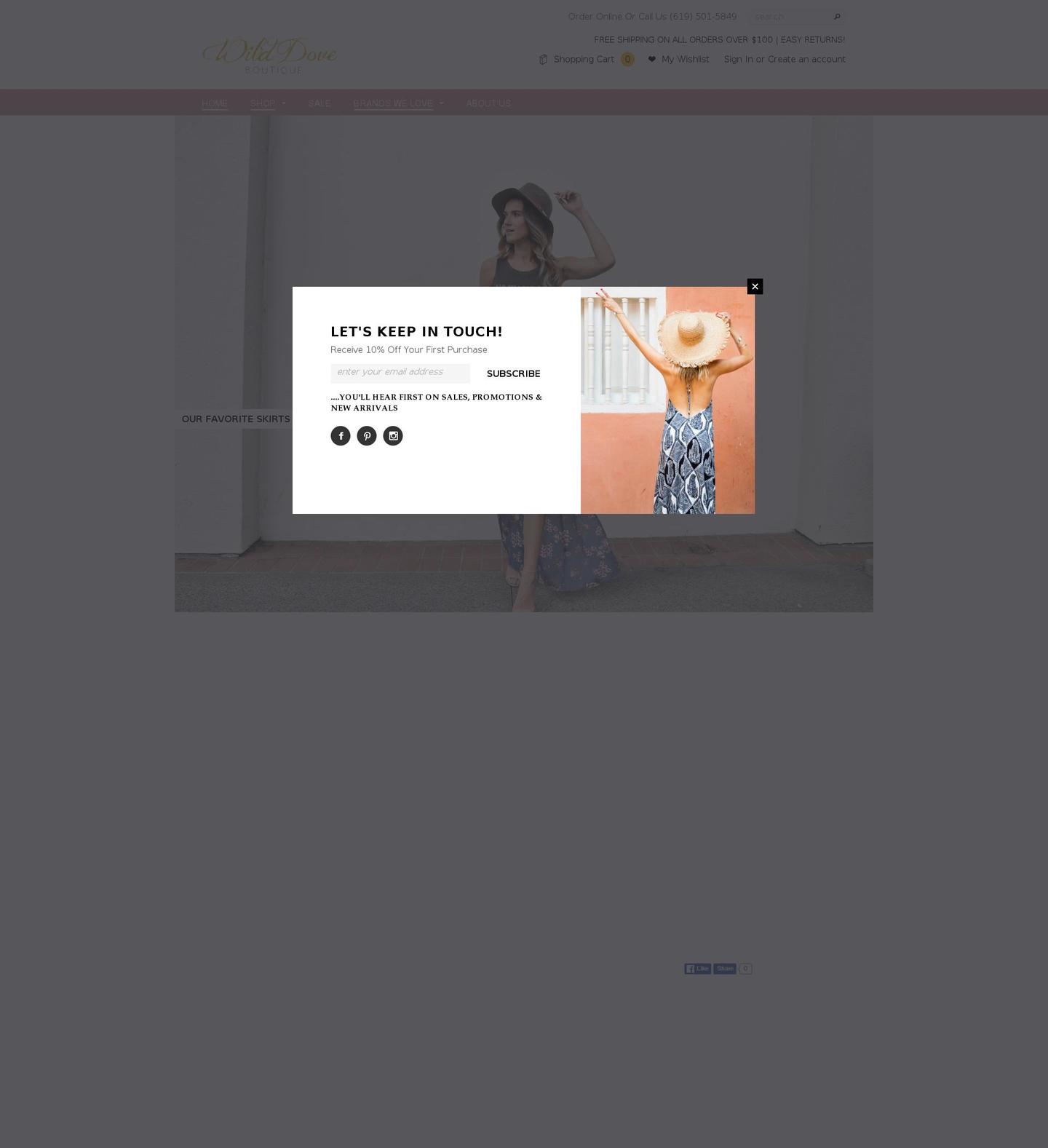 wilddoveboutique.com shopify website screenshot