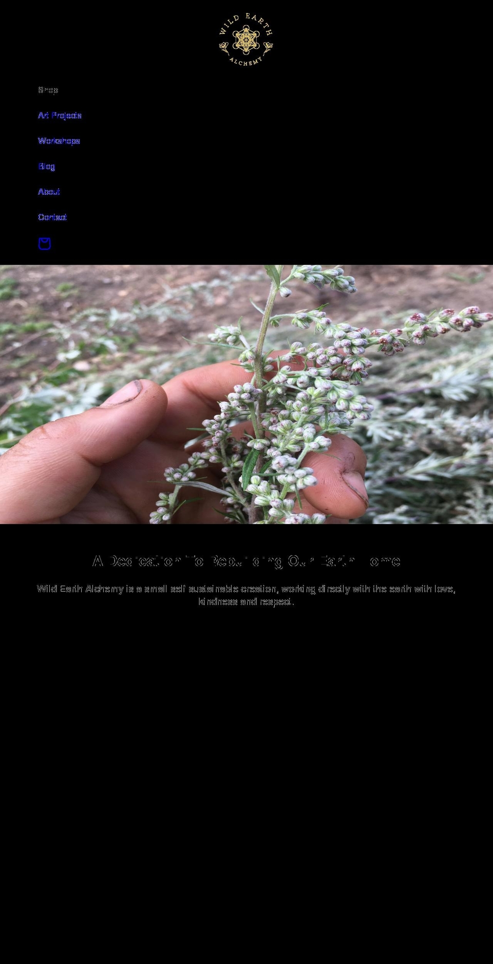 wildearthalchemy.co.uk shopify website screenshot