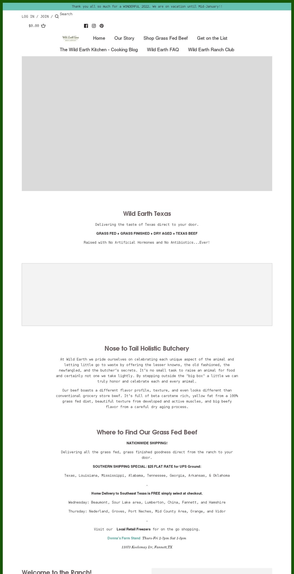 wildearthtexas.com shopify website screenshot