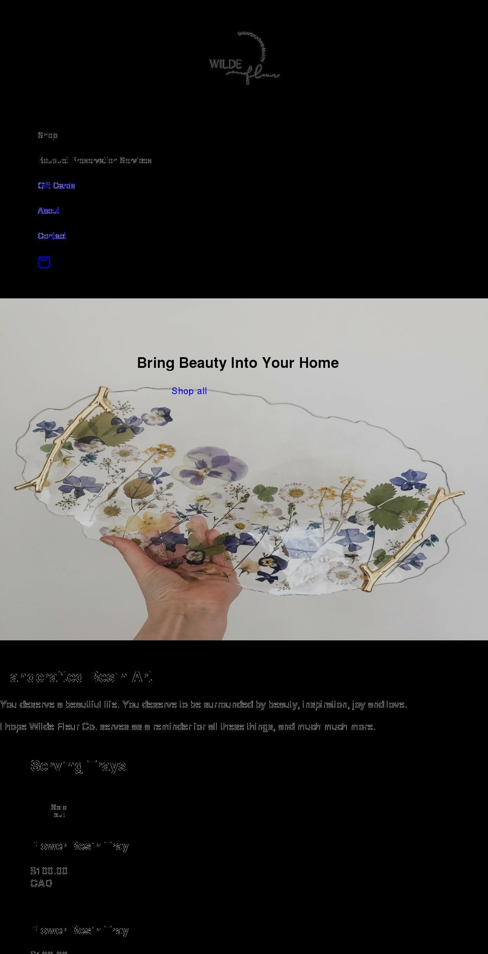 wildefleurco.com shopify website screenshot