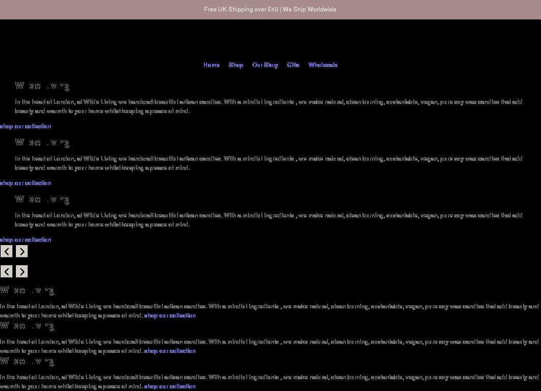 wildeliving.co.uk shopify website screenshot