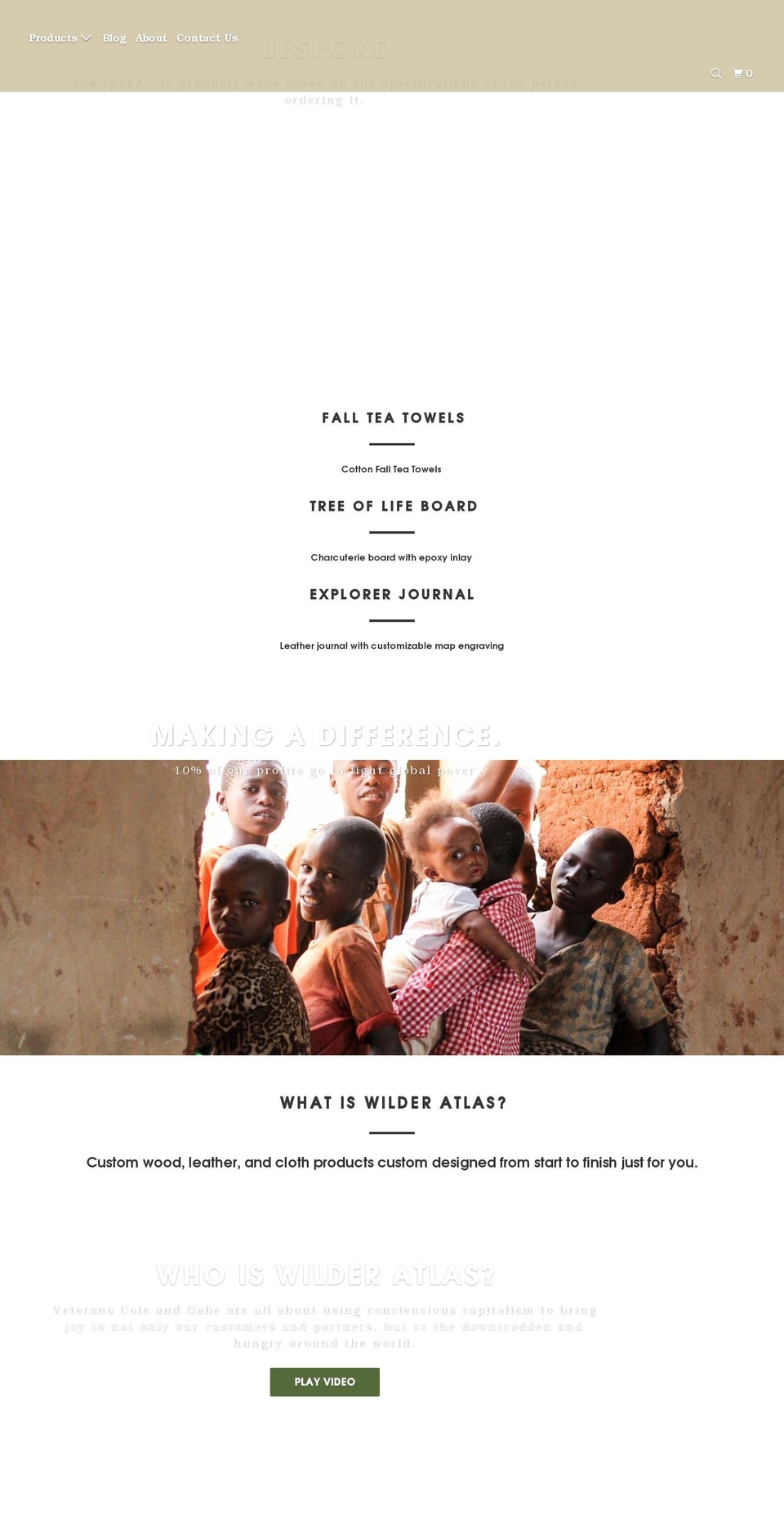 wilderatlas.com shopify website screenshot