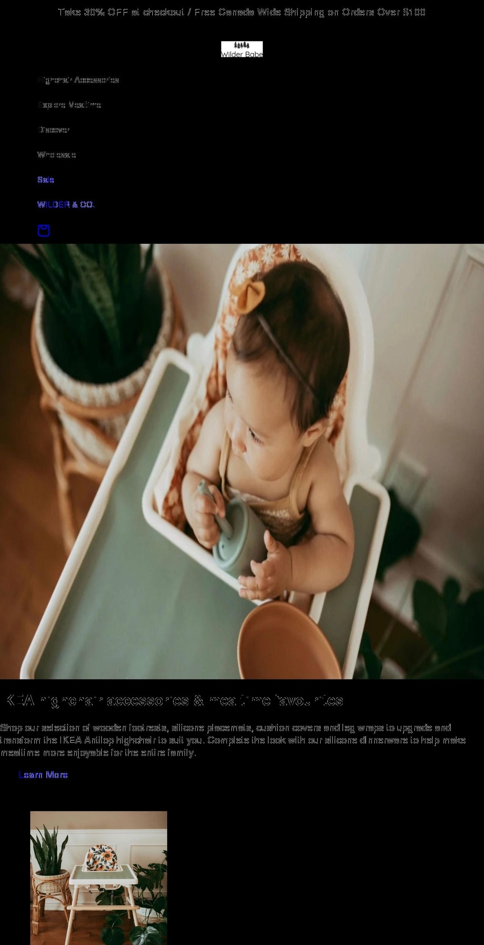 wilderbabe.ca shopify website screenshot