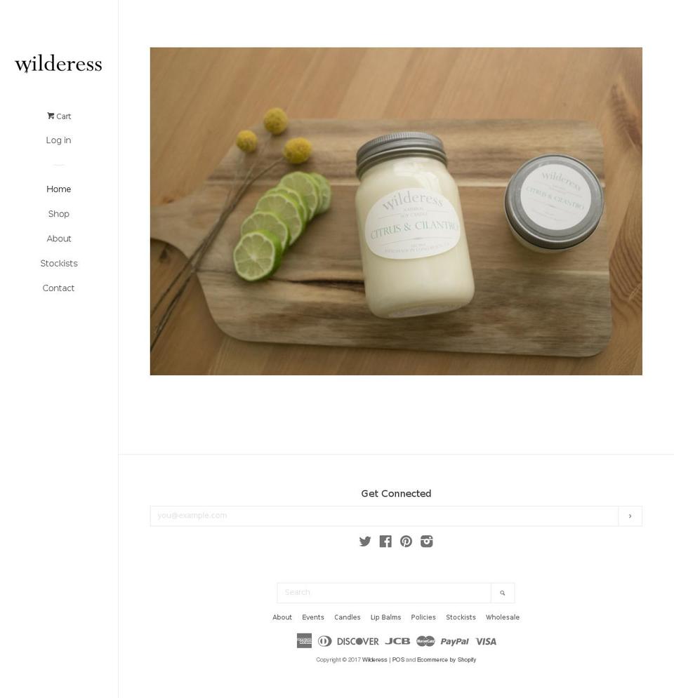 wilderess.com shopify website screenshot