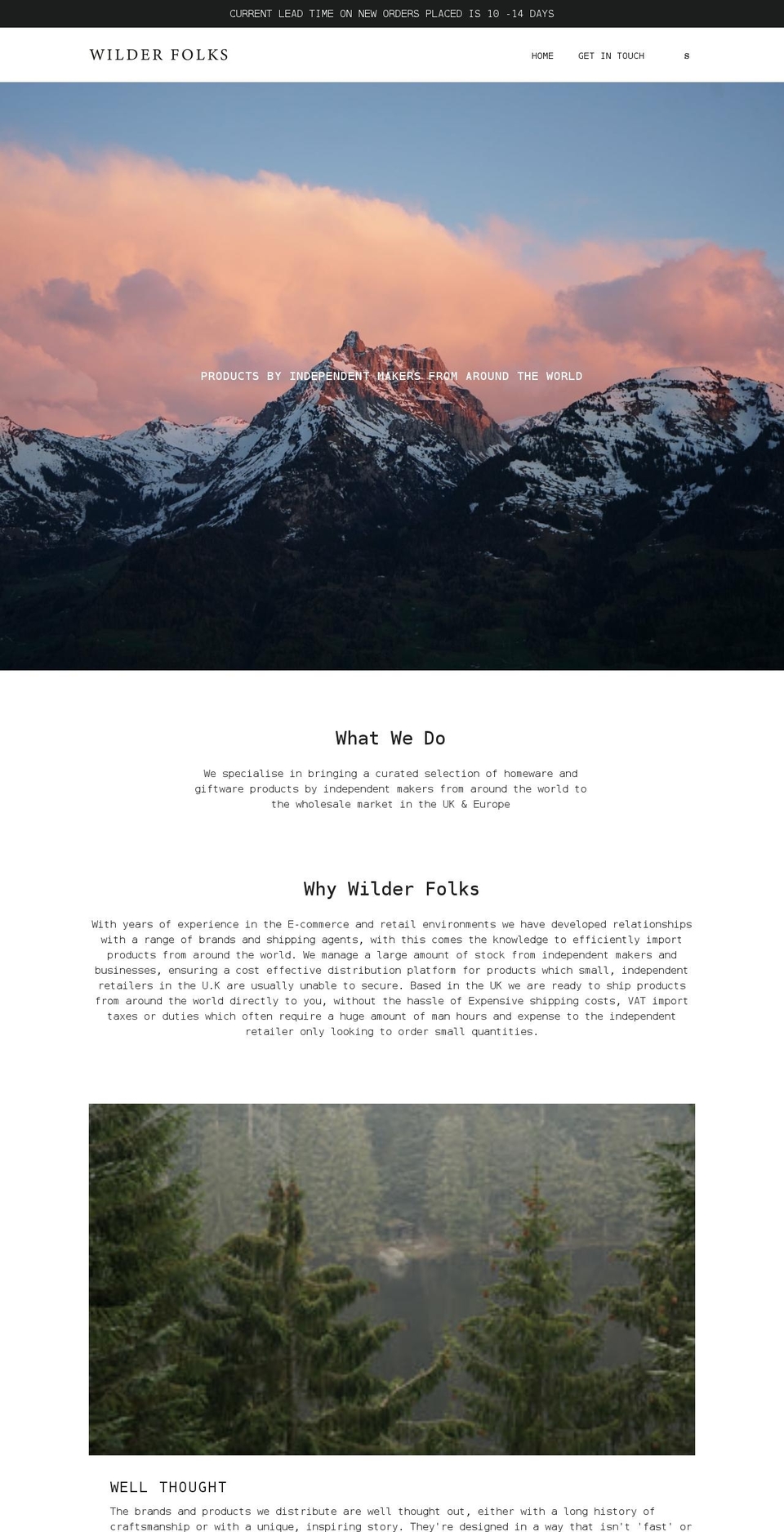 wilderfolks.co.uk shopify website screenshot