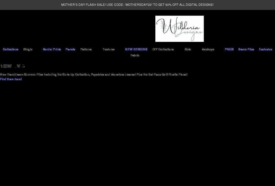 wilderia.com shopify website screenshot