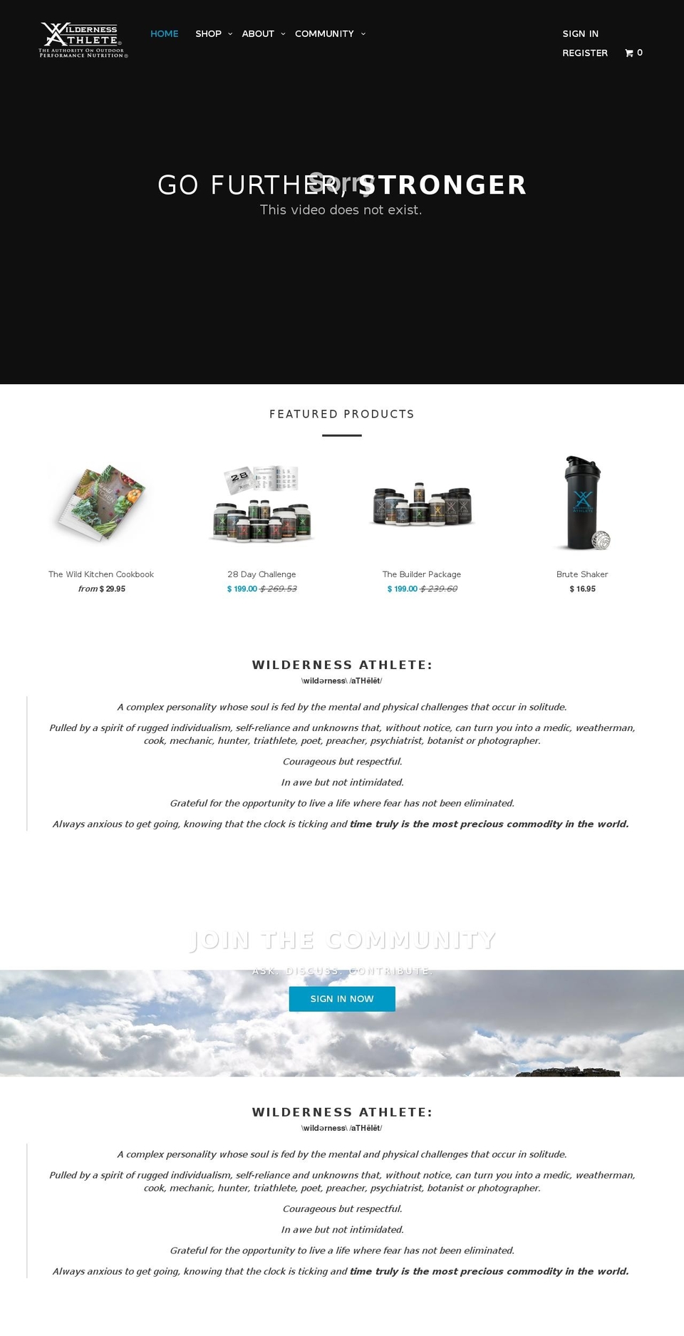 wildernessathlete.com shopify website screenshot