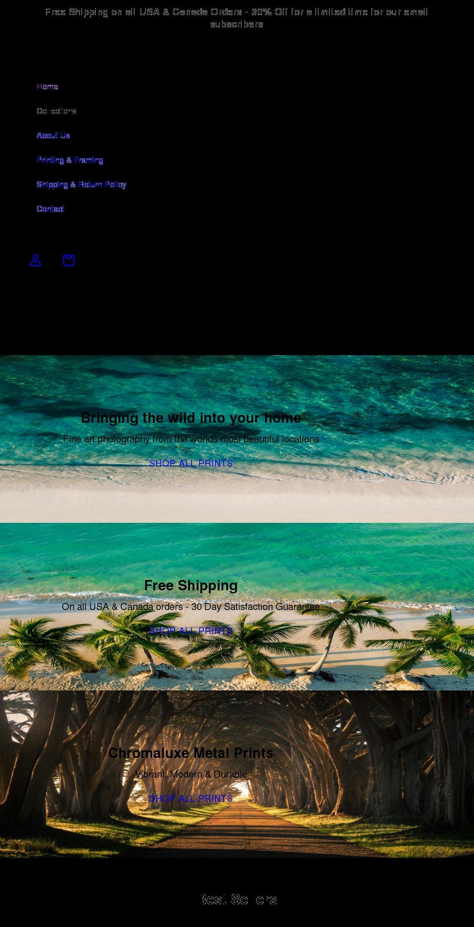 wildernessframed.com shopify website screenshot