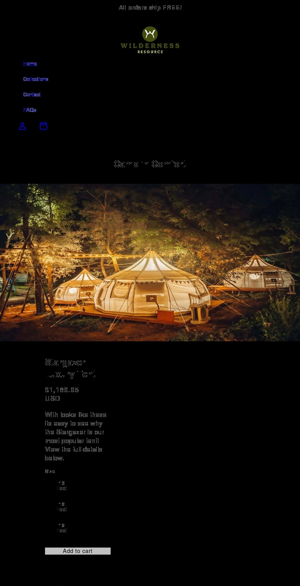 wildernessresource.com shopify website screenshot