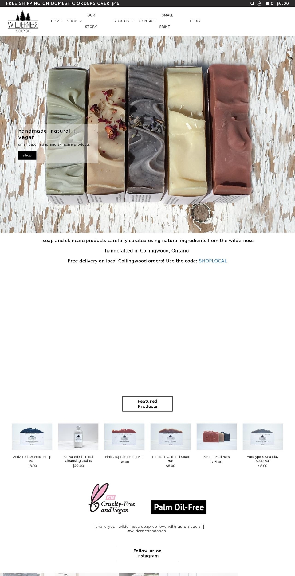 wildernesssoapco.com shopify website screenshot