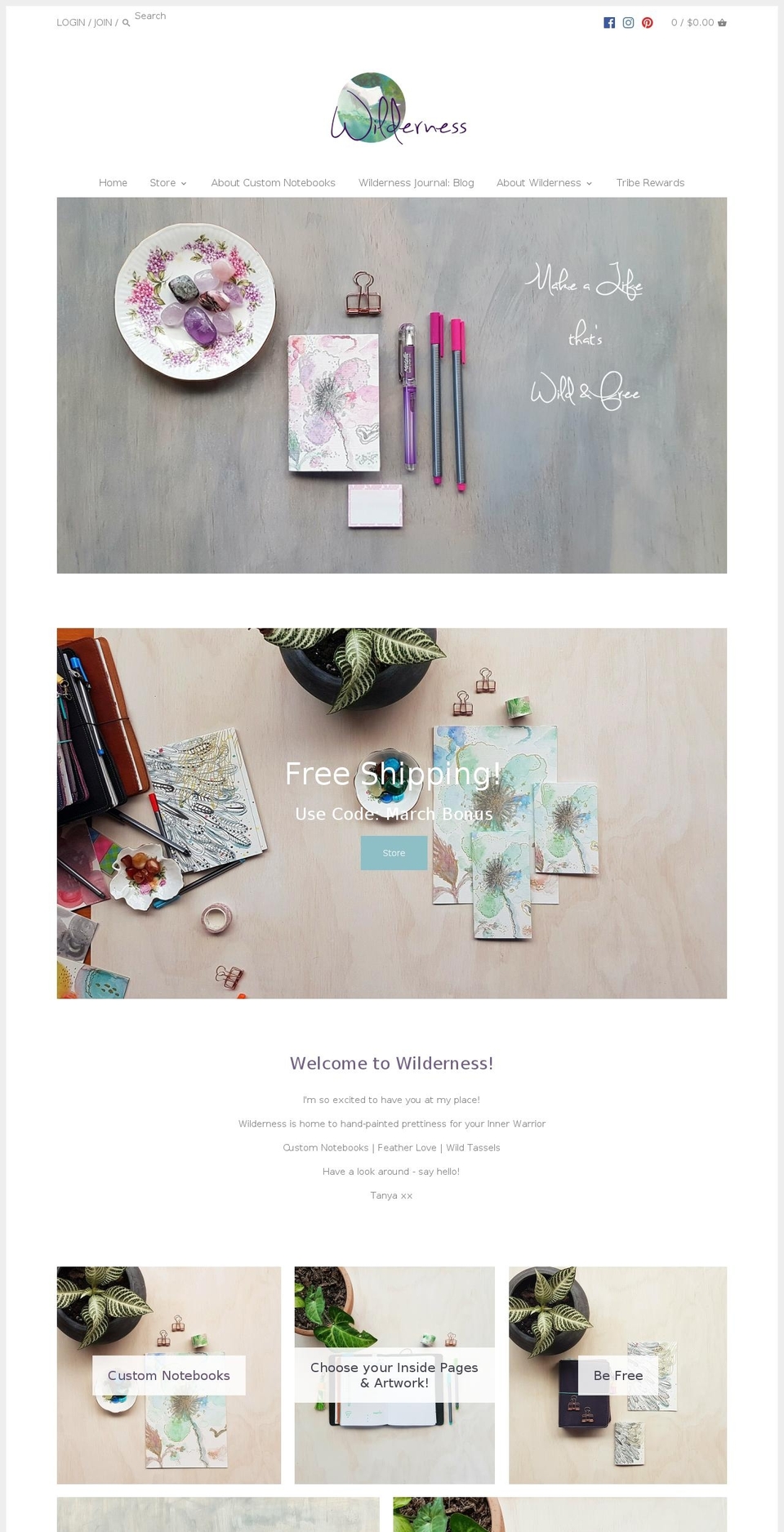 wildernesstribe.com shopify website screenshot