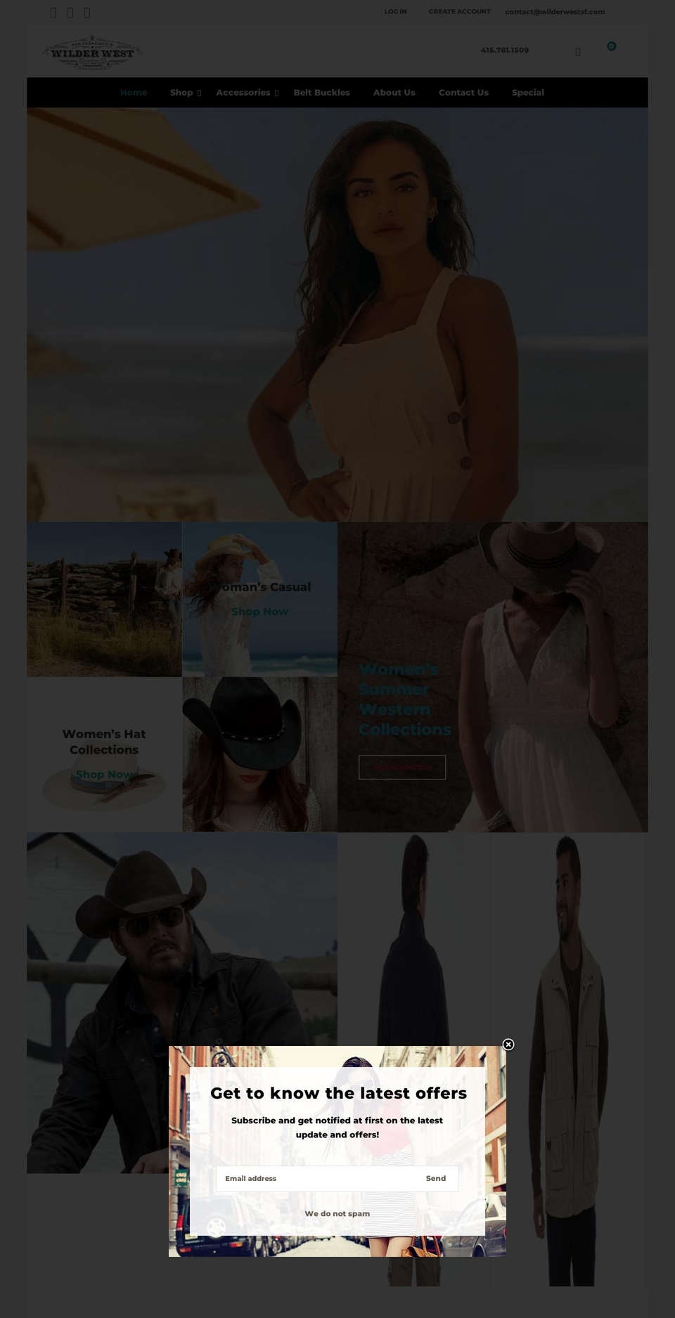 wilderwestsf.com shopify website screenshot