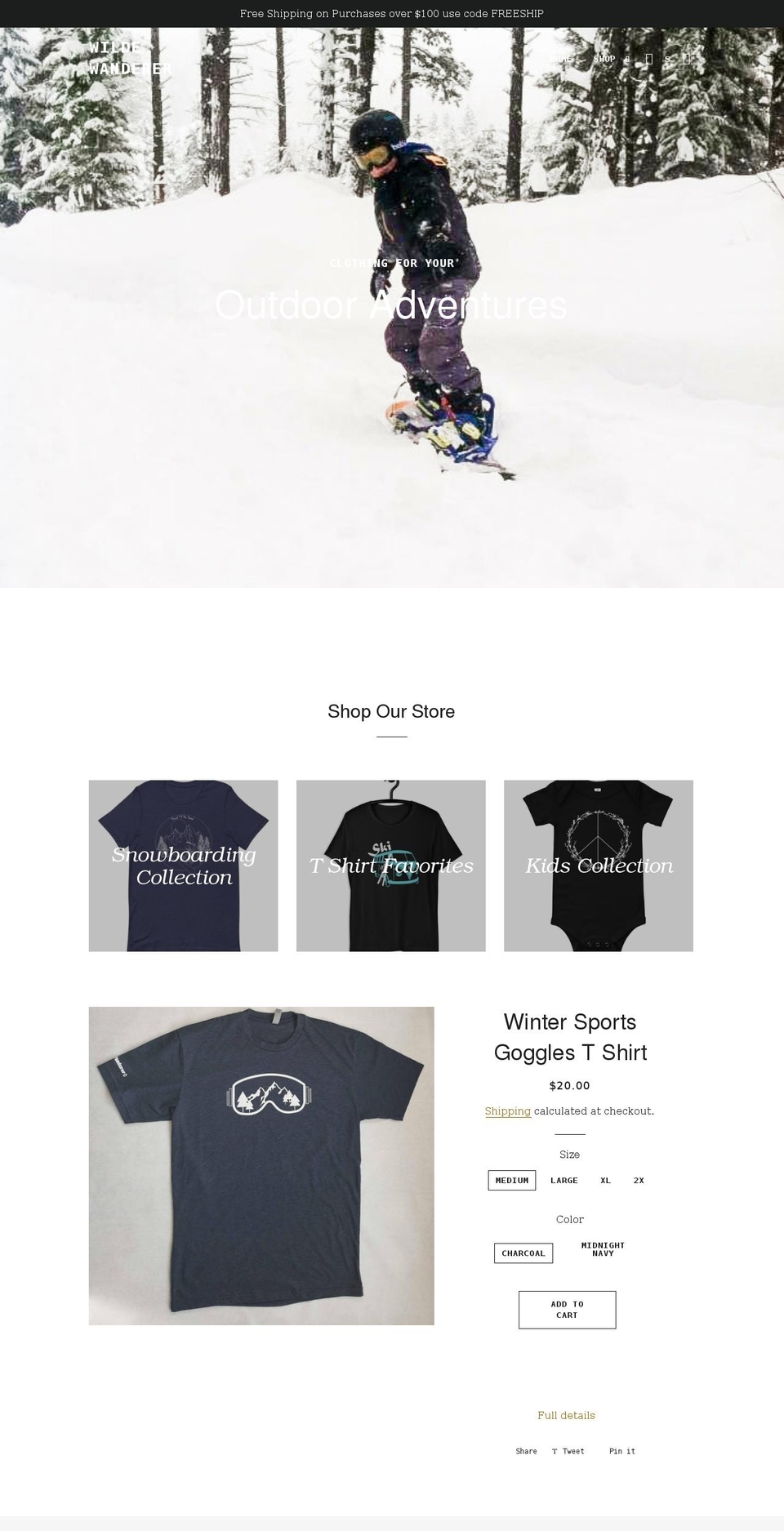 wildewanderer.com shopify website screenshot