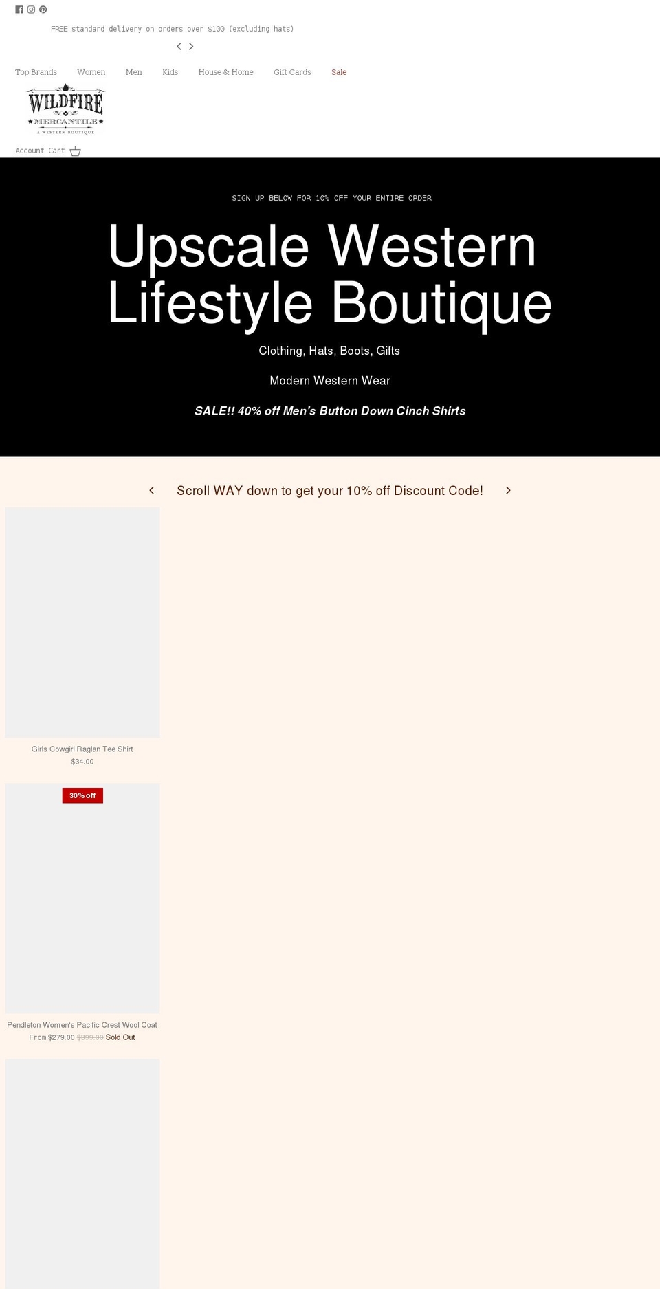 wildfire-mercantile.myshopify.com shopify website screenshot