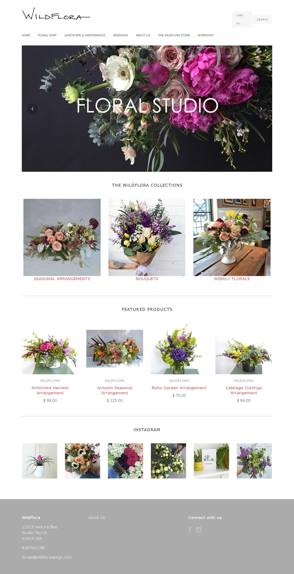 wildfloradesign.com shopify website screenshot