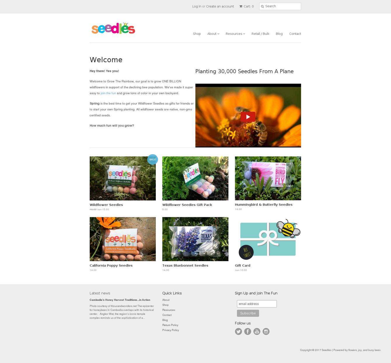 wildflower-seeds.com shopify website screenshot