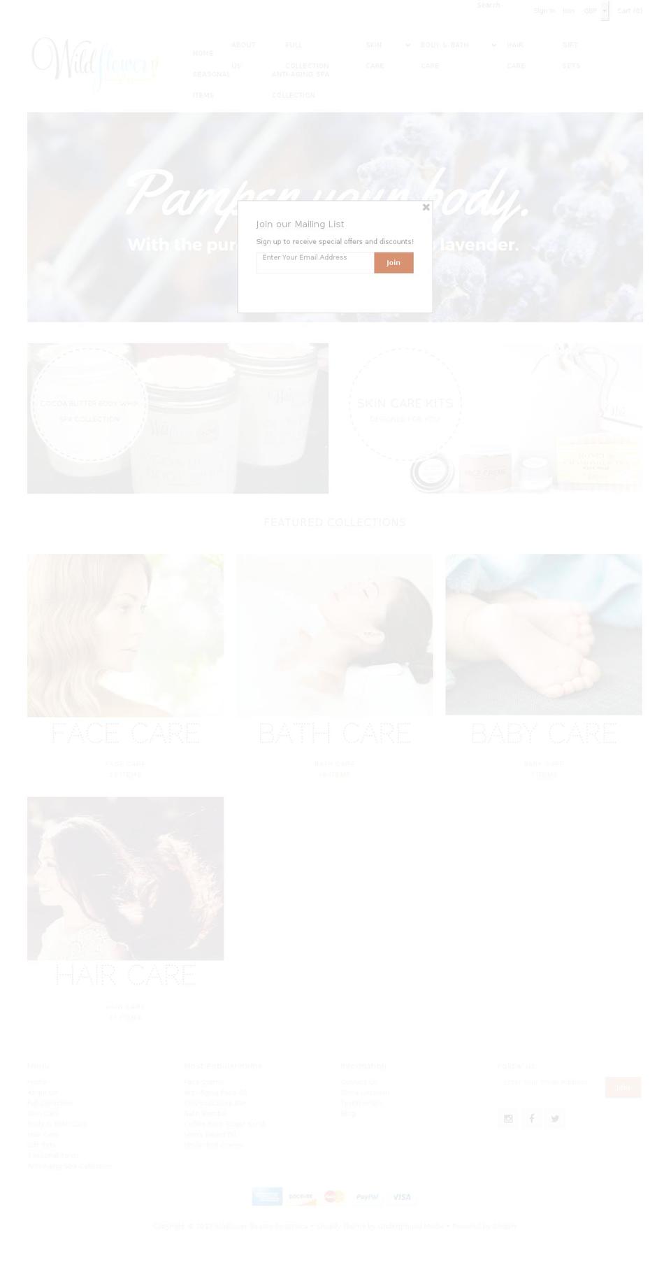 wildflowerbeautybyjessica.com shopify website screenshot