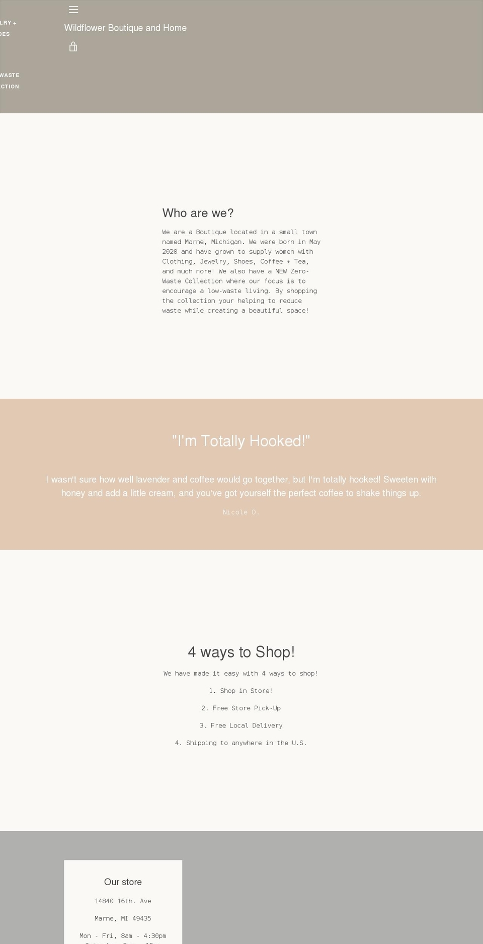 wildflowerboutiqueandhome.com shopify website screenshot