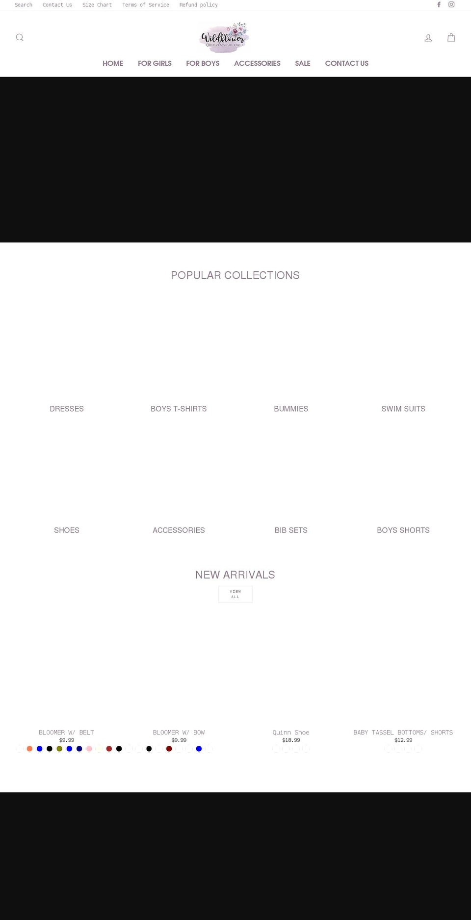 wildflowerchildrensboutique.com shopify website screenshot