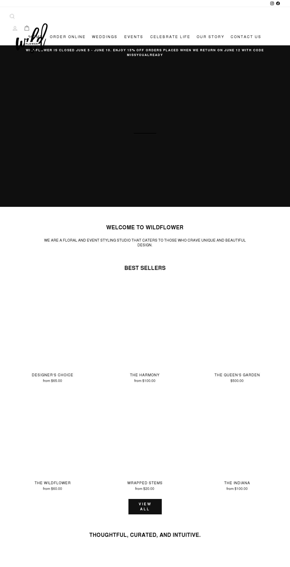 wildflowerdsm.com shopify website screenshot