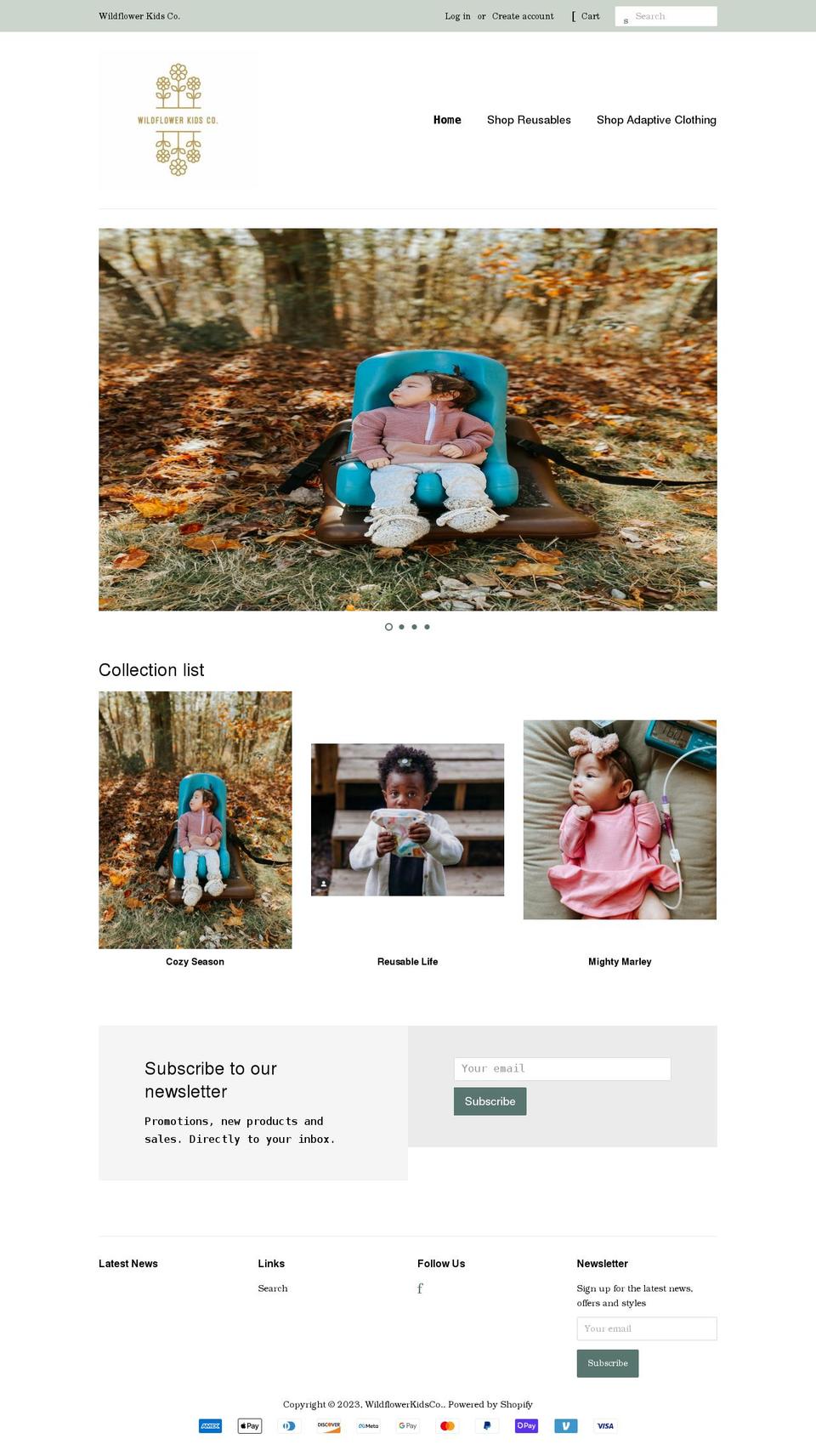 wildflowerkidsco.com shopify website screenshot