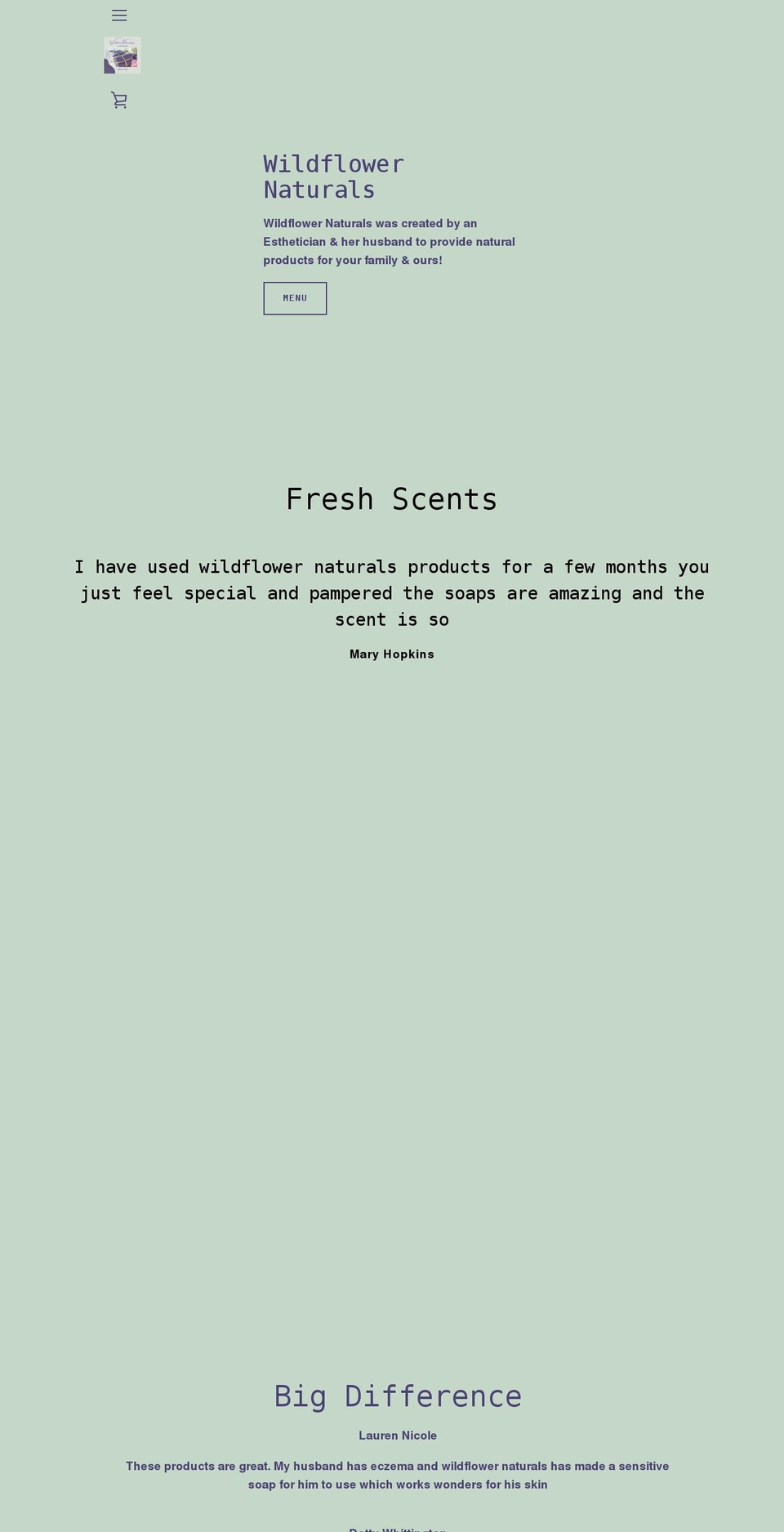 wildflowernaturalsoap.com shopify website screenshot