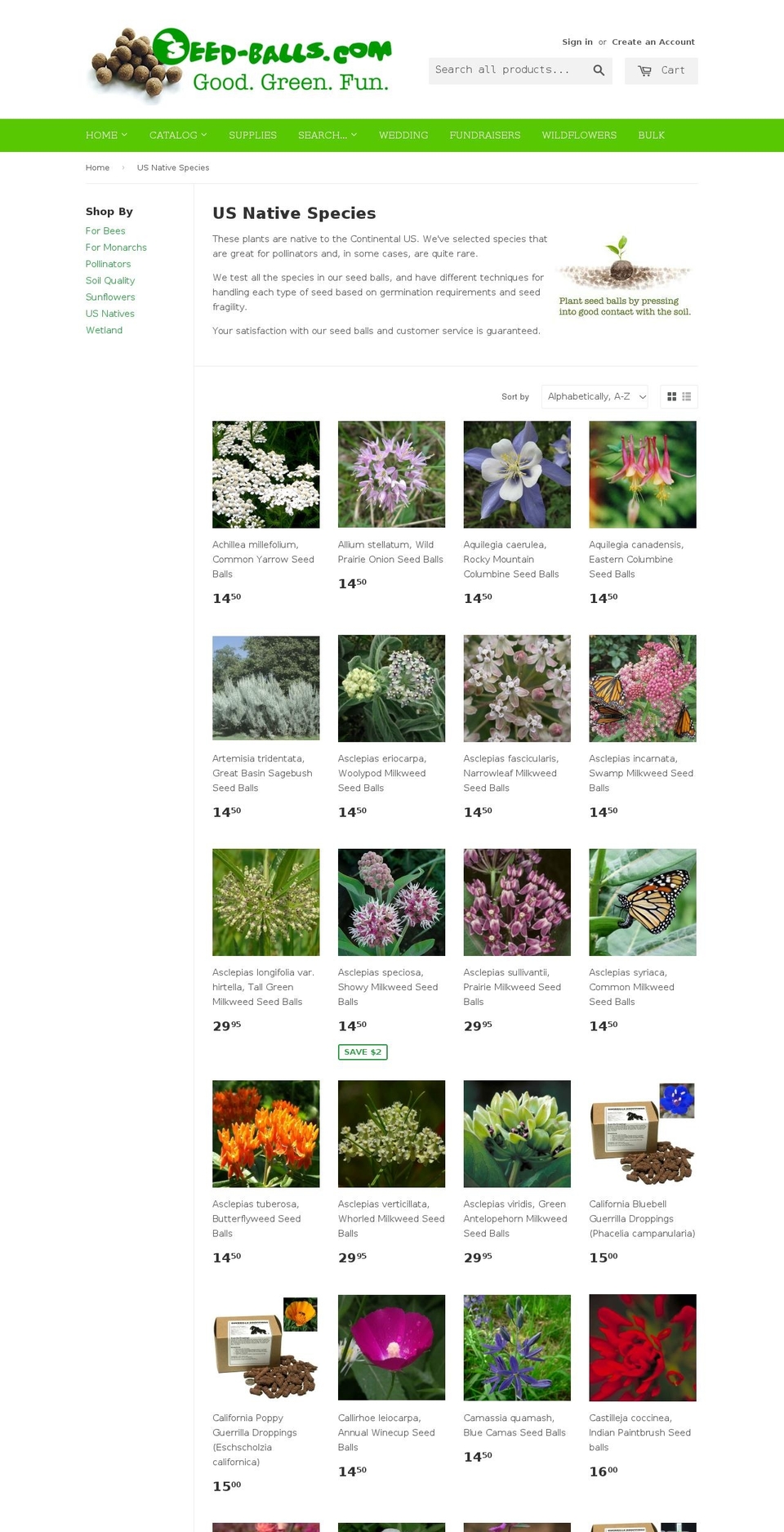 wildflowerseedbombs.com shopify website screenshot