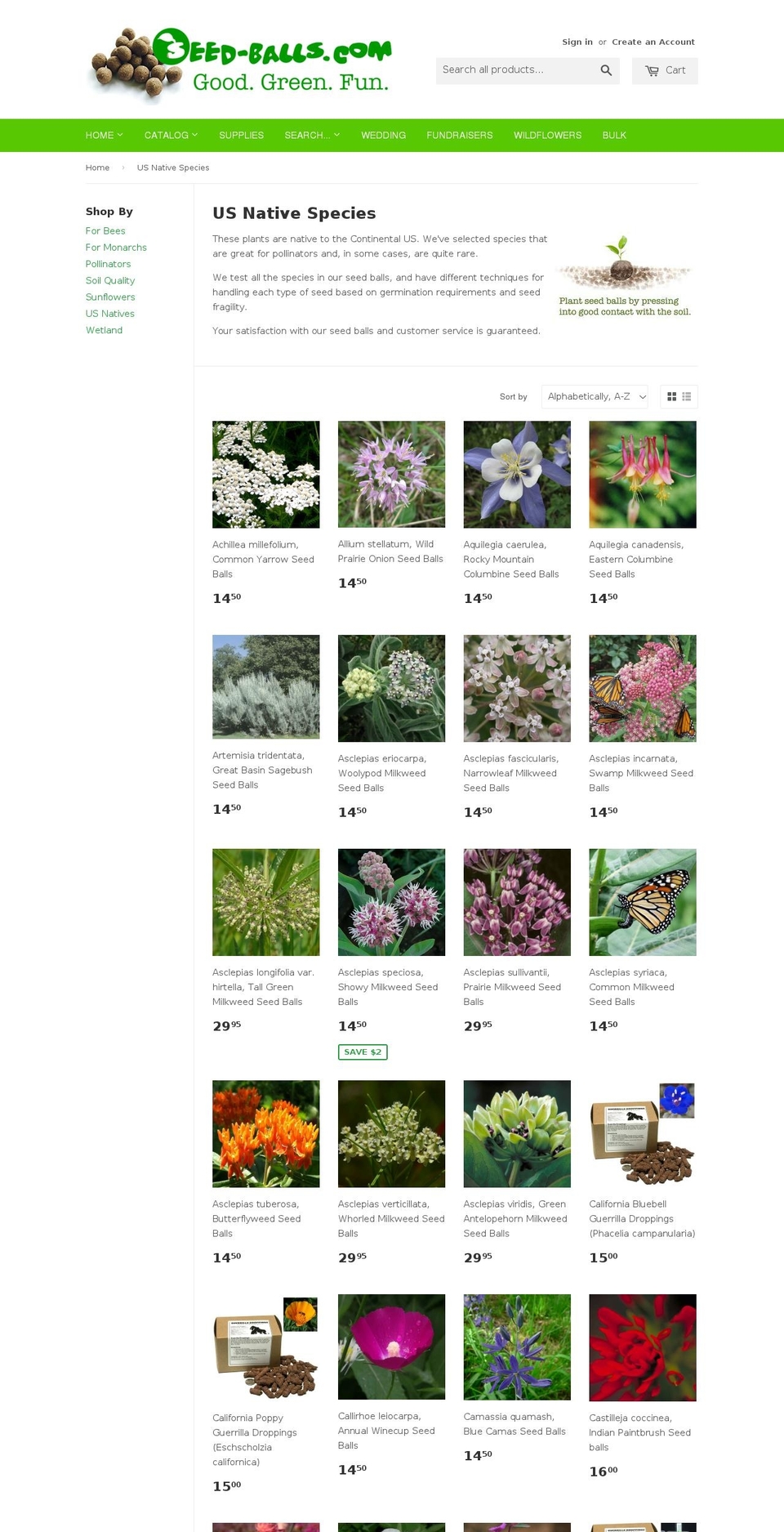 wildflowerseedbombs.org shopify website screenshot