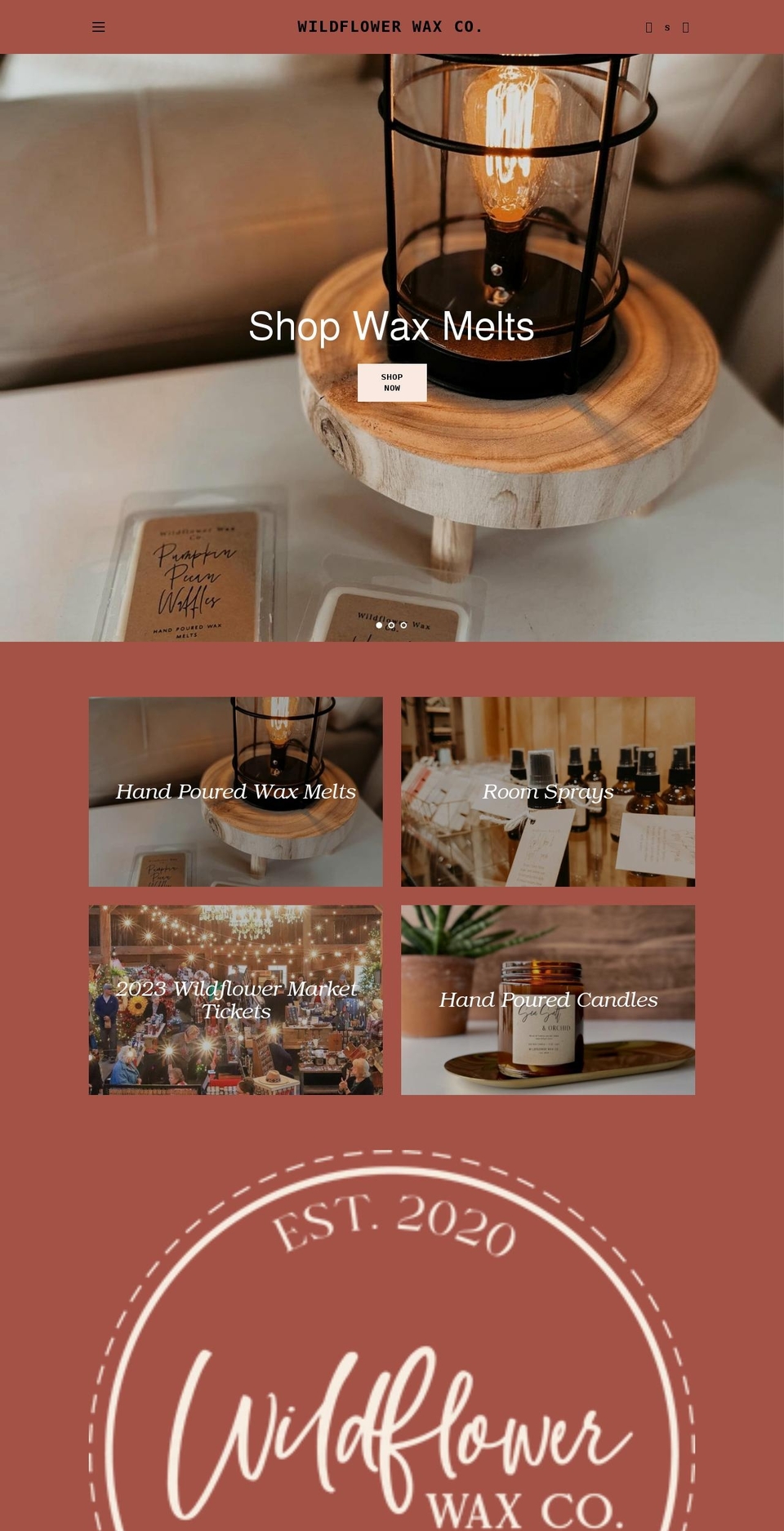 wildflowerwaxco.com shopify website screenshot
