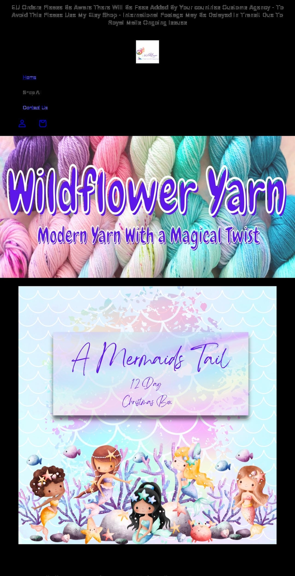 wildfloweryarn.com shopify website screenshot