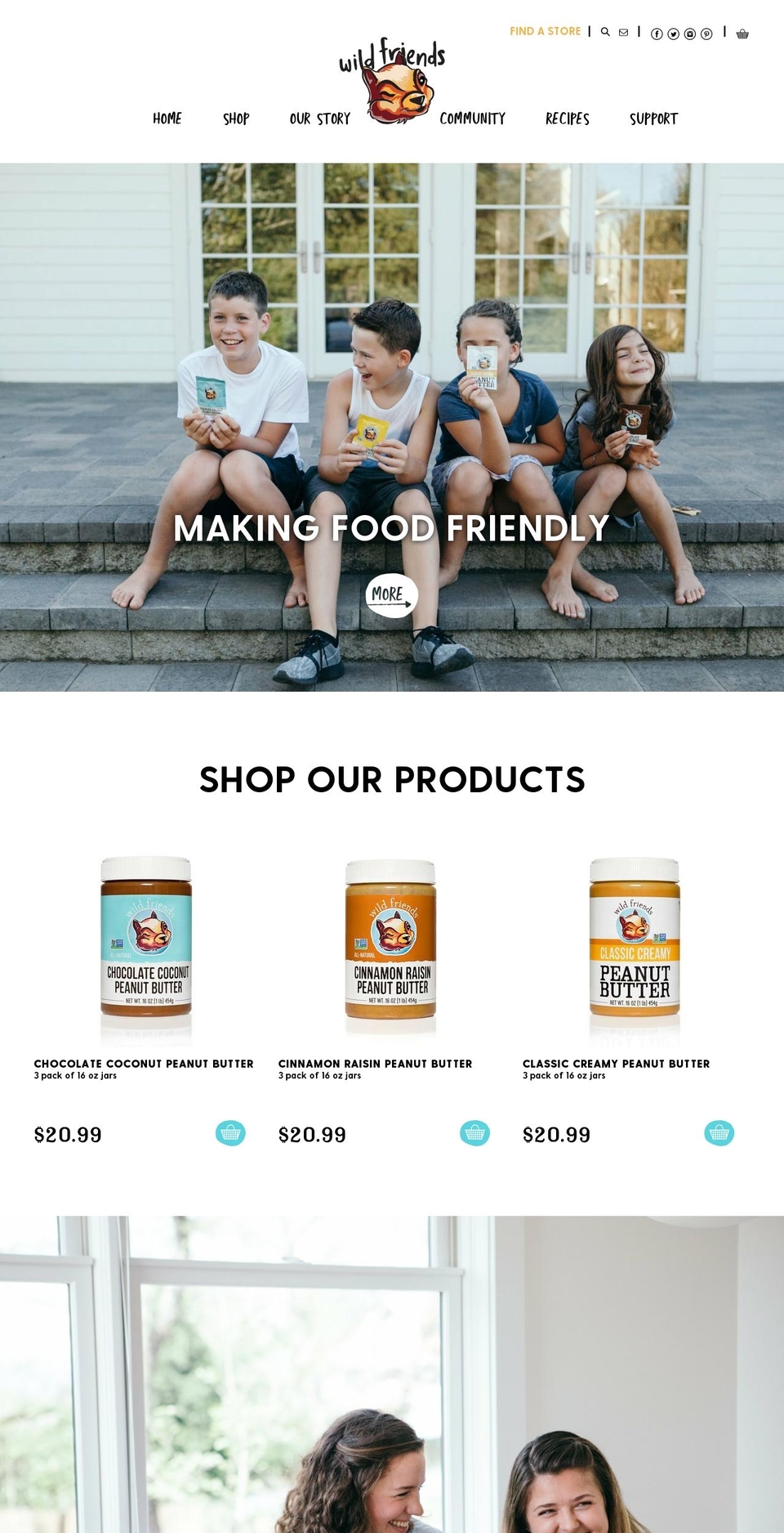 wildfriendsnutbutter.com shopify website screenshot