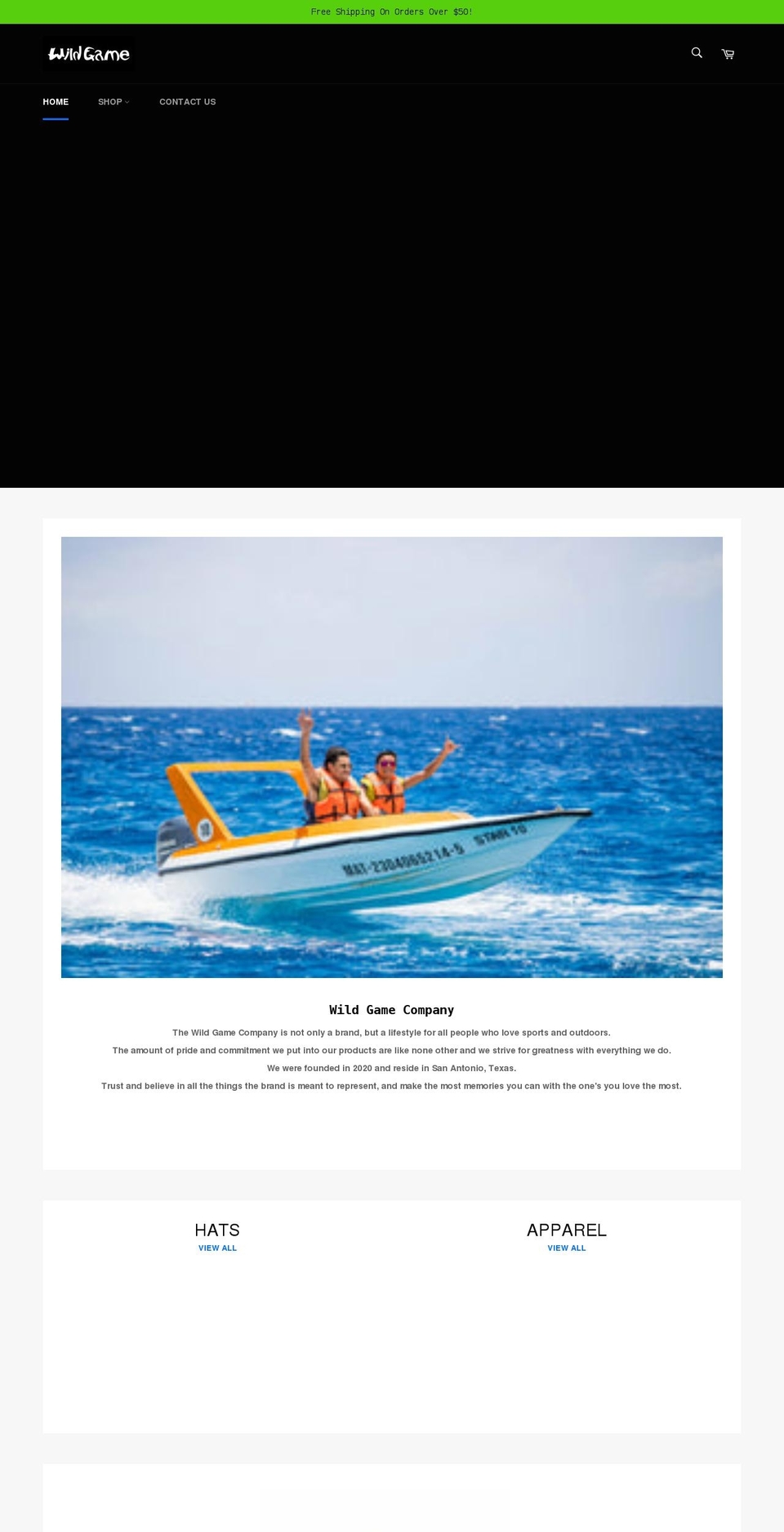 wildgamecompany.com shopify website screenshot