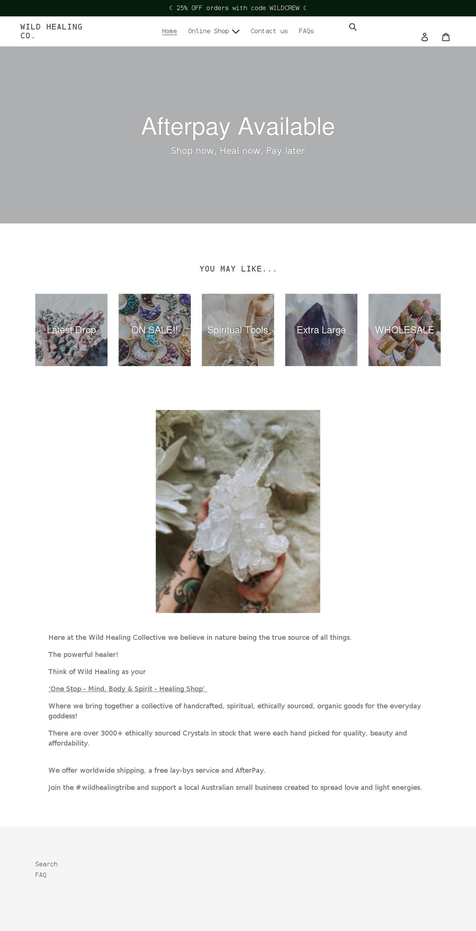 wildhealing.com.au shopify website screenshot