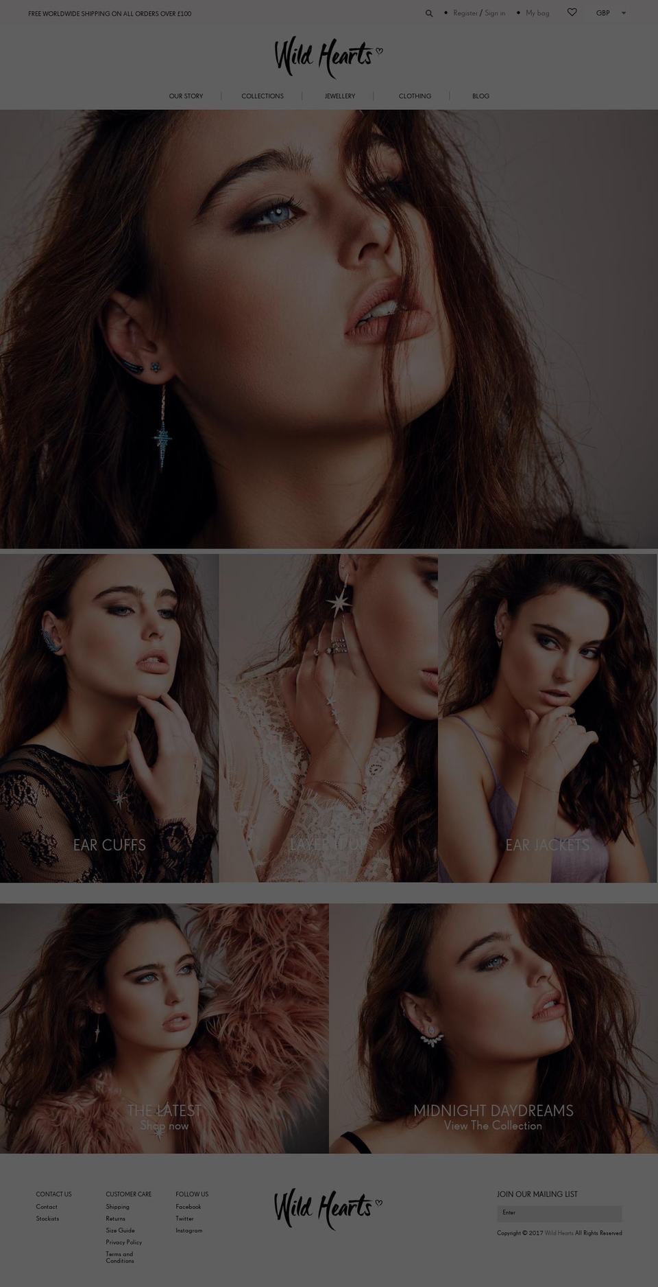 wildheartslondon.com shopify website screenshot