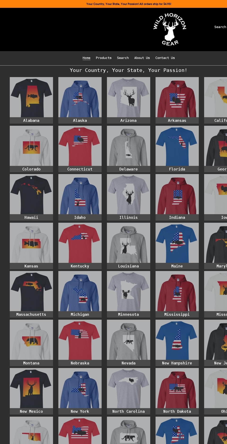 wildhorizongear.com shopify website screenshot