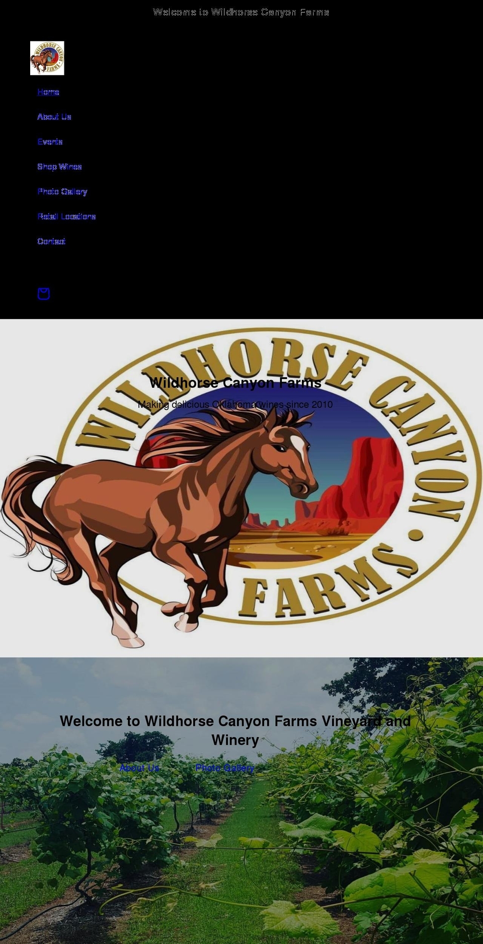 wildhorsecanyonfarms.com shopify website screenshot