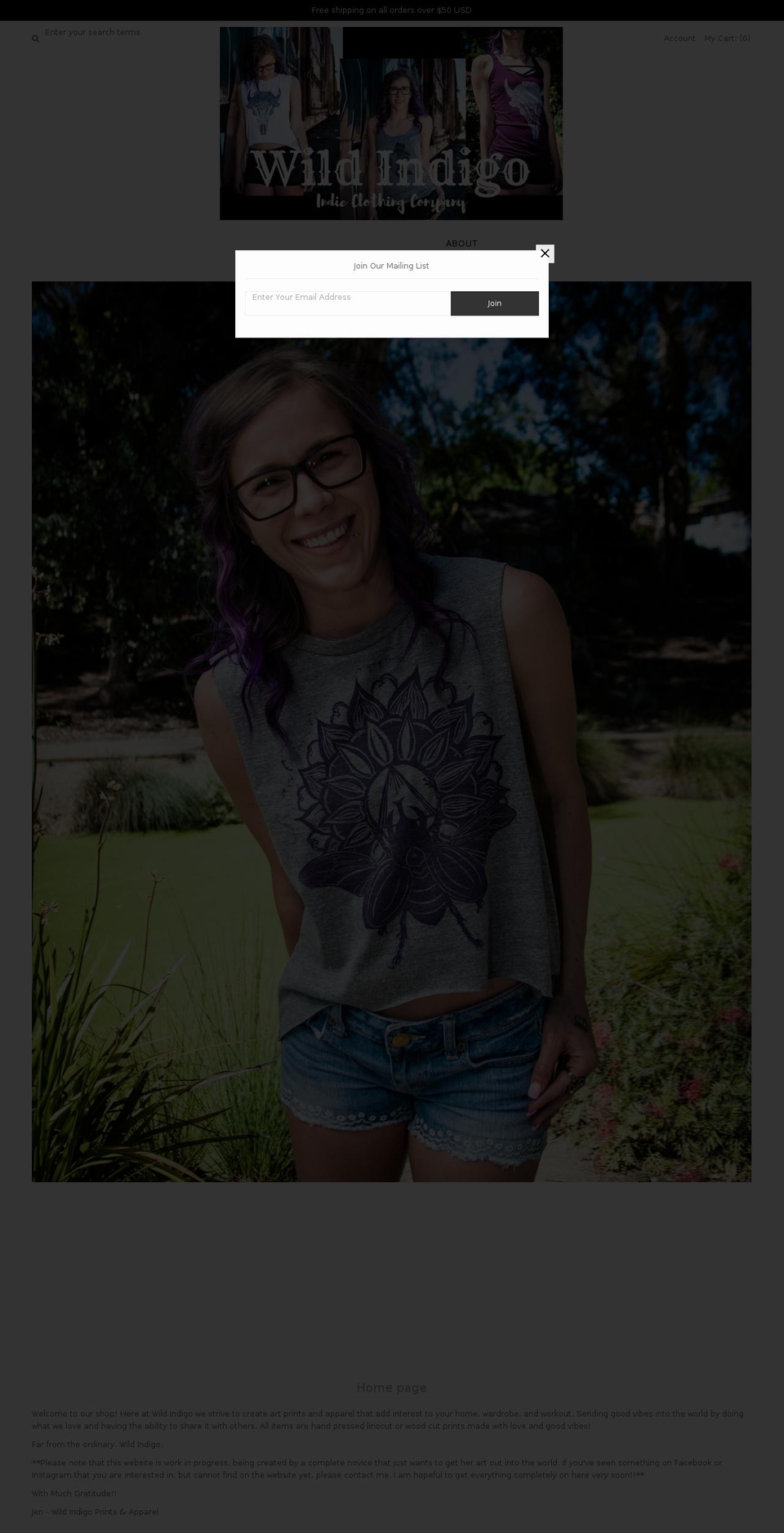 wildindigoprints.com shopify website screenshot