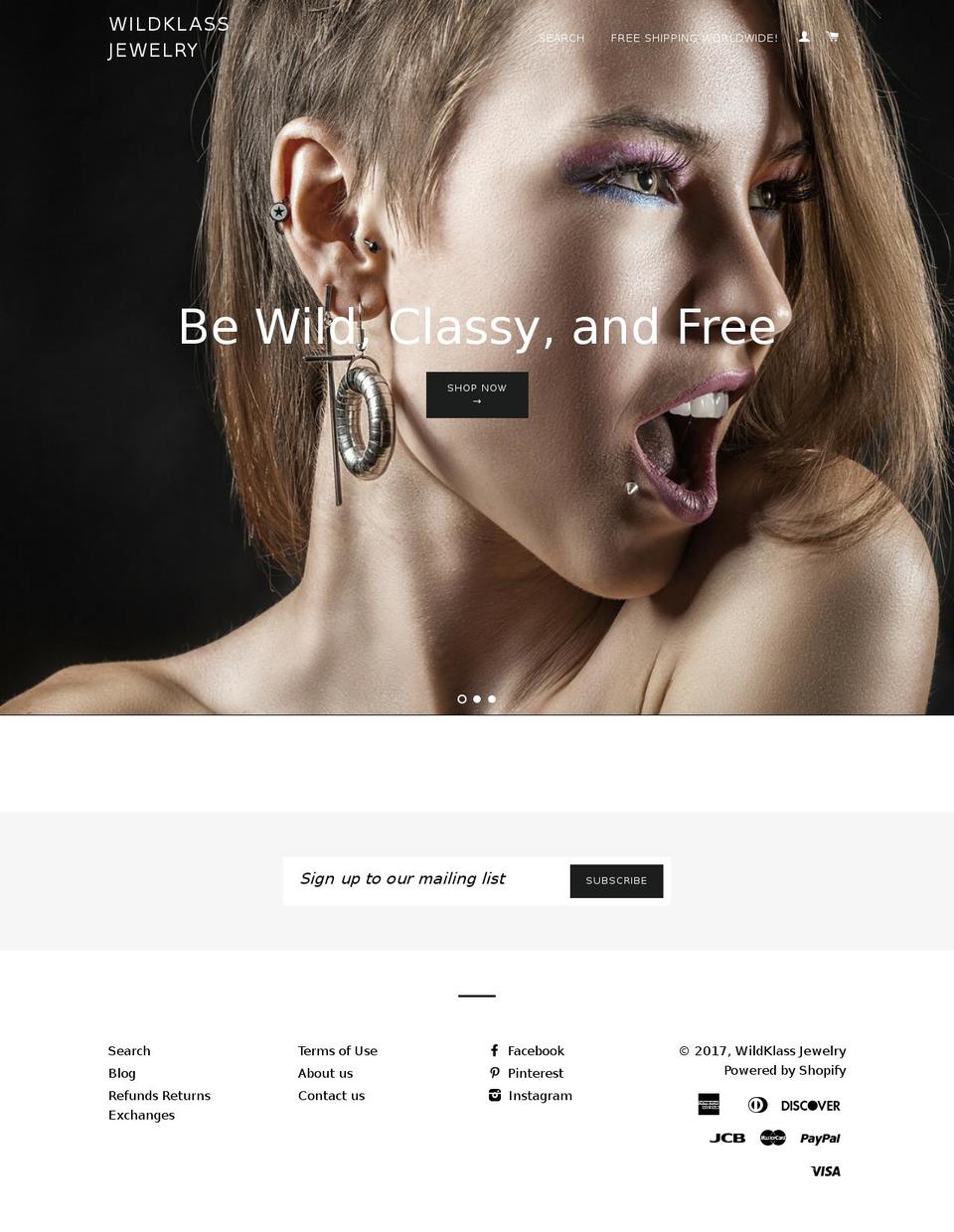 wildklass.com shopify website screenshot