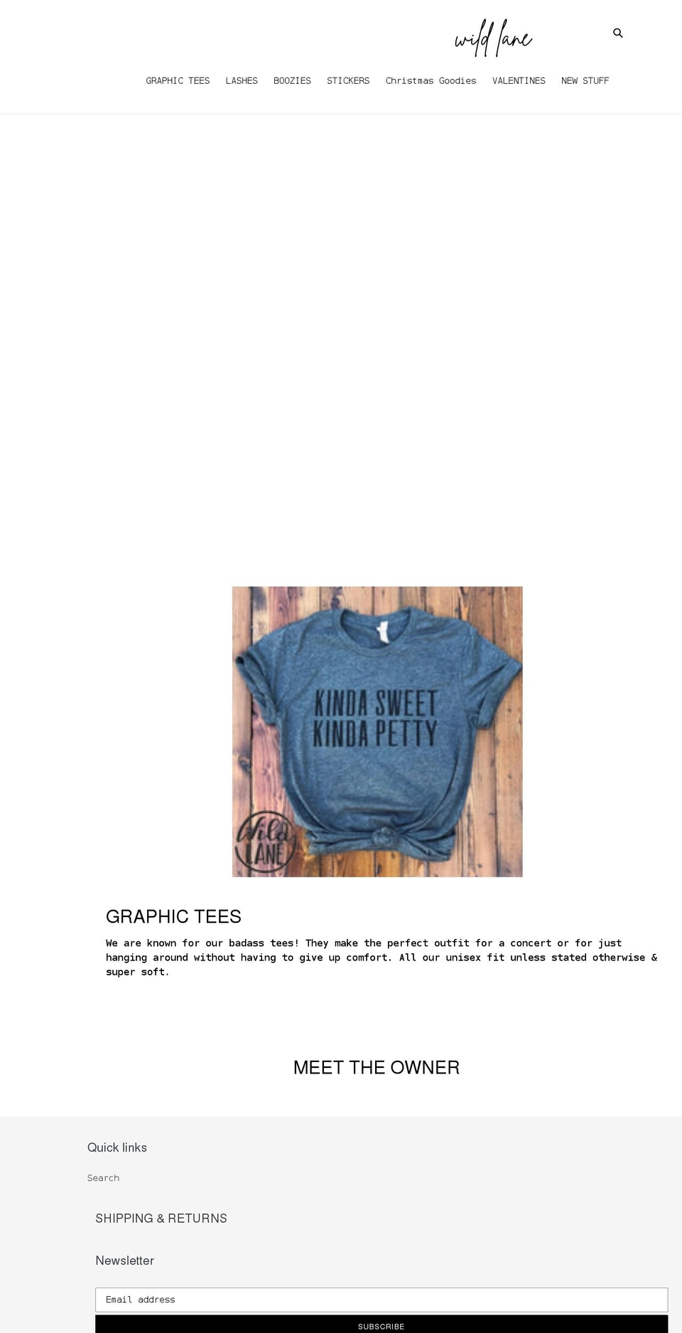 wildlanecompany.com shopify website screenshot