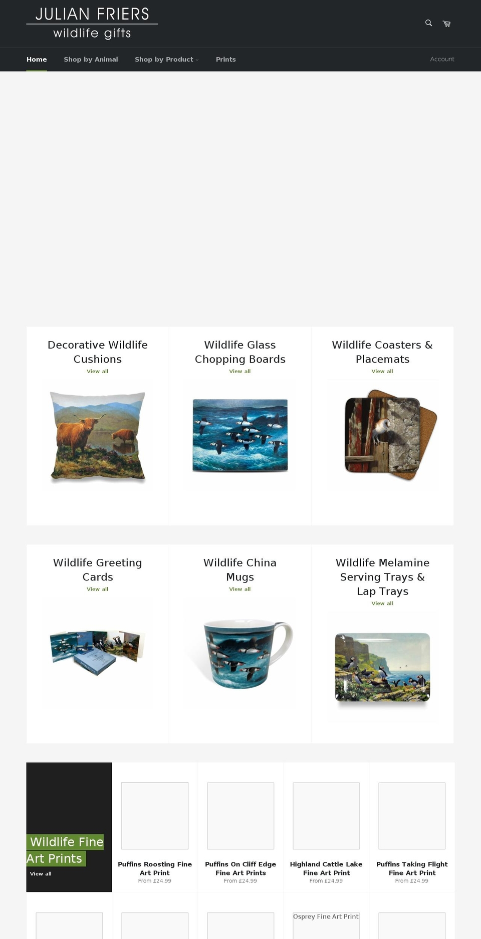 wildlifegifts.co.uk shopify website screenshot