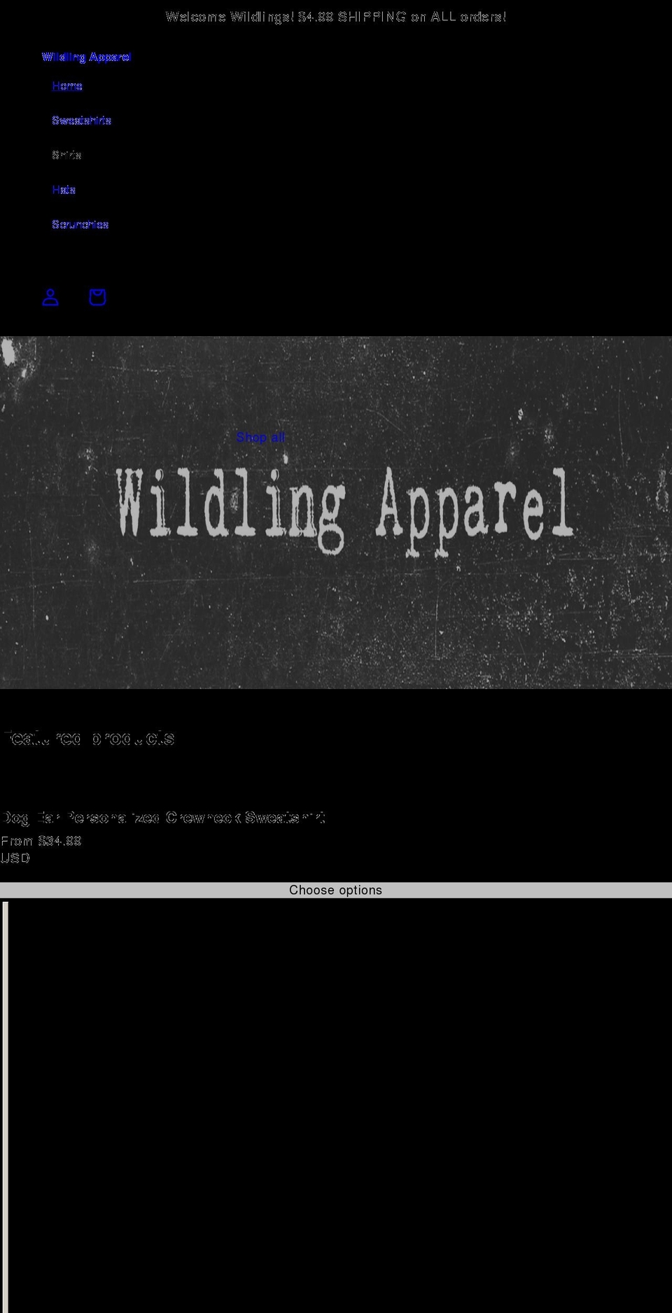 wildlingapparel.com shopify website screenshot