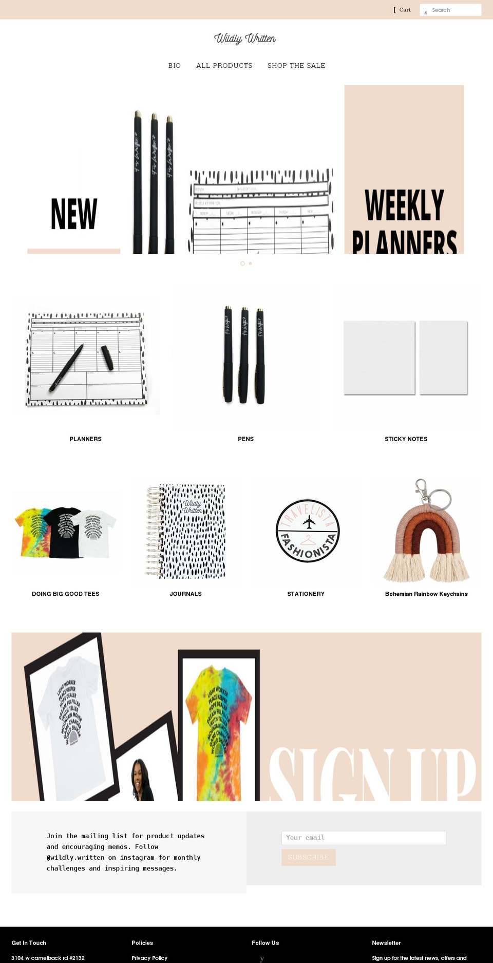 wildlywritten.com shopify website screenshot