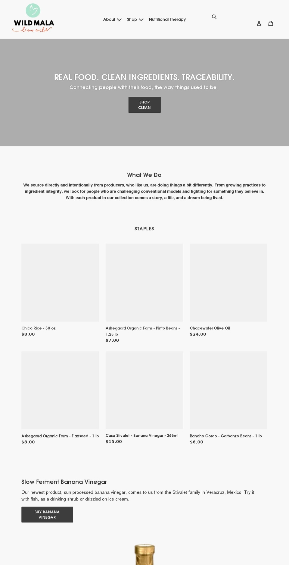 wildmala.com shopify website screenshot