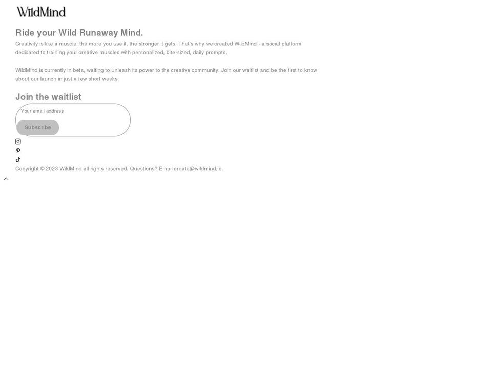 wildmind.io shopify website screenshot