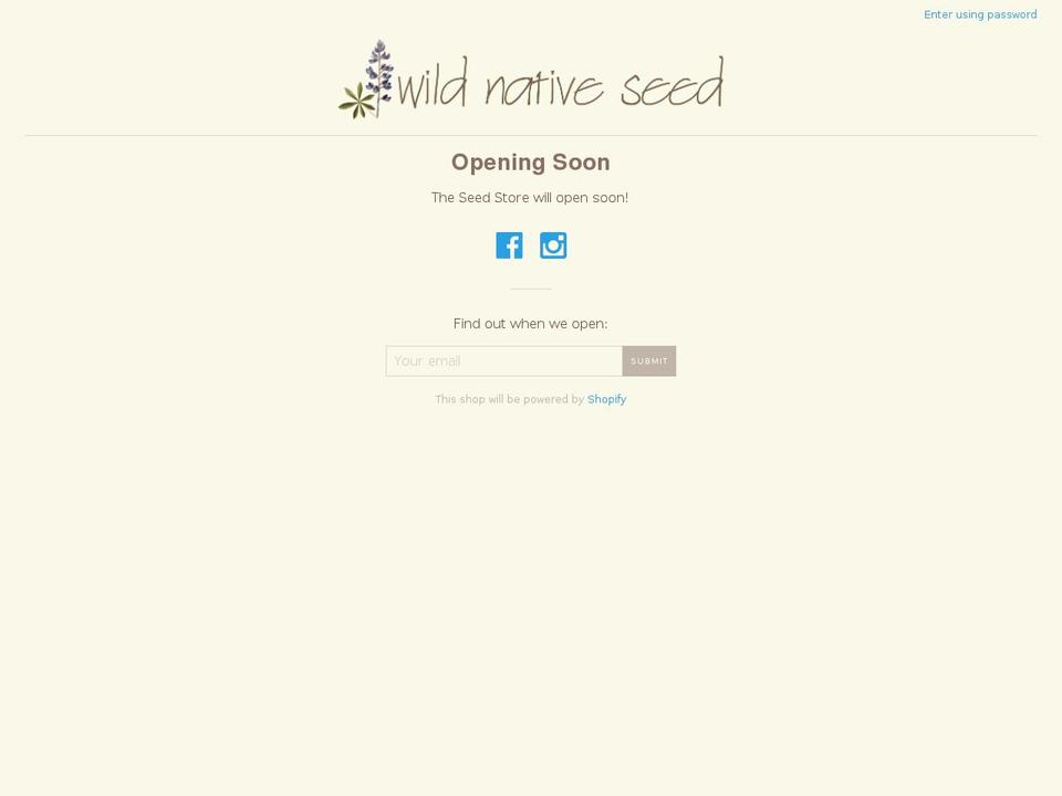 wildnativeseeds.com shopify website screenshot