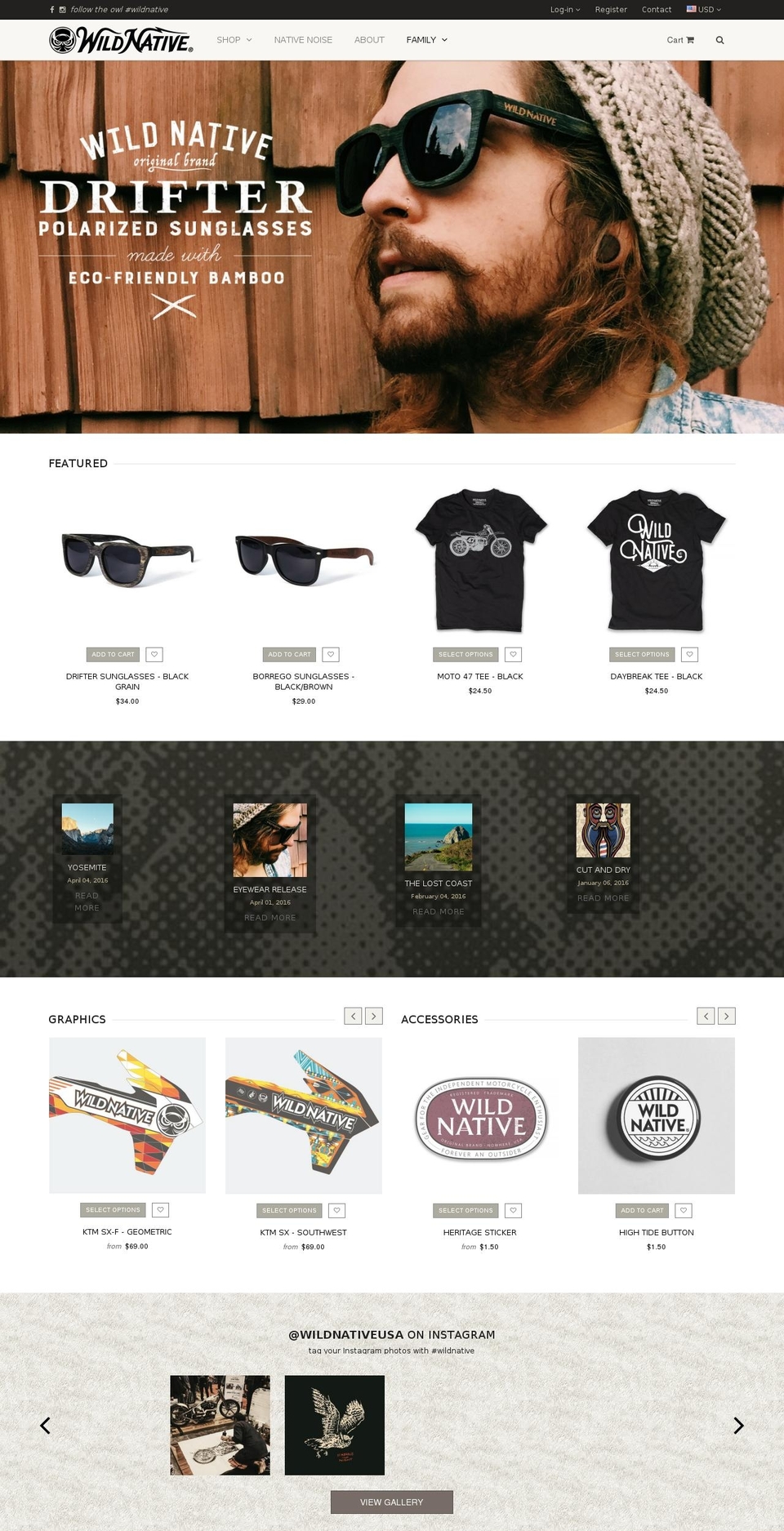 Wild Native Shopify theme site example wildnativeusa.com