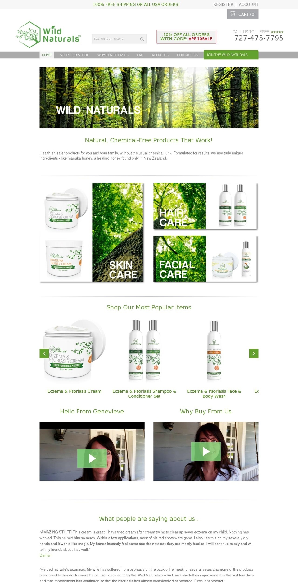 wildnaturals.com shopify website screenshot